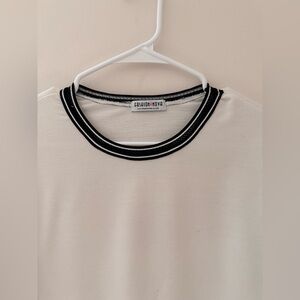 Fashion Nova Cream Tee with Black Accents
